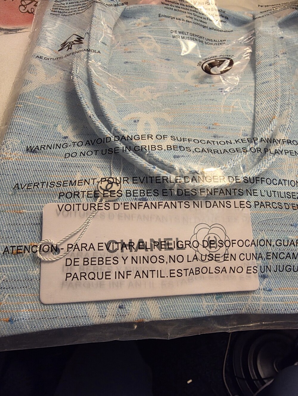 Light Blue Denim CC Tote Bag - Picture 6 of 7